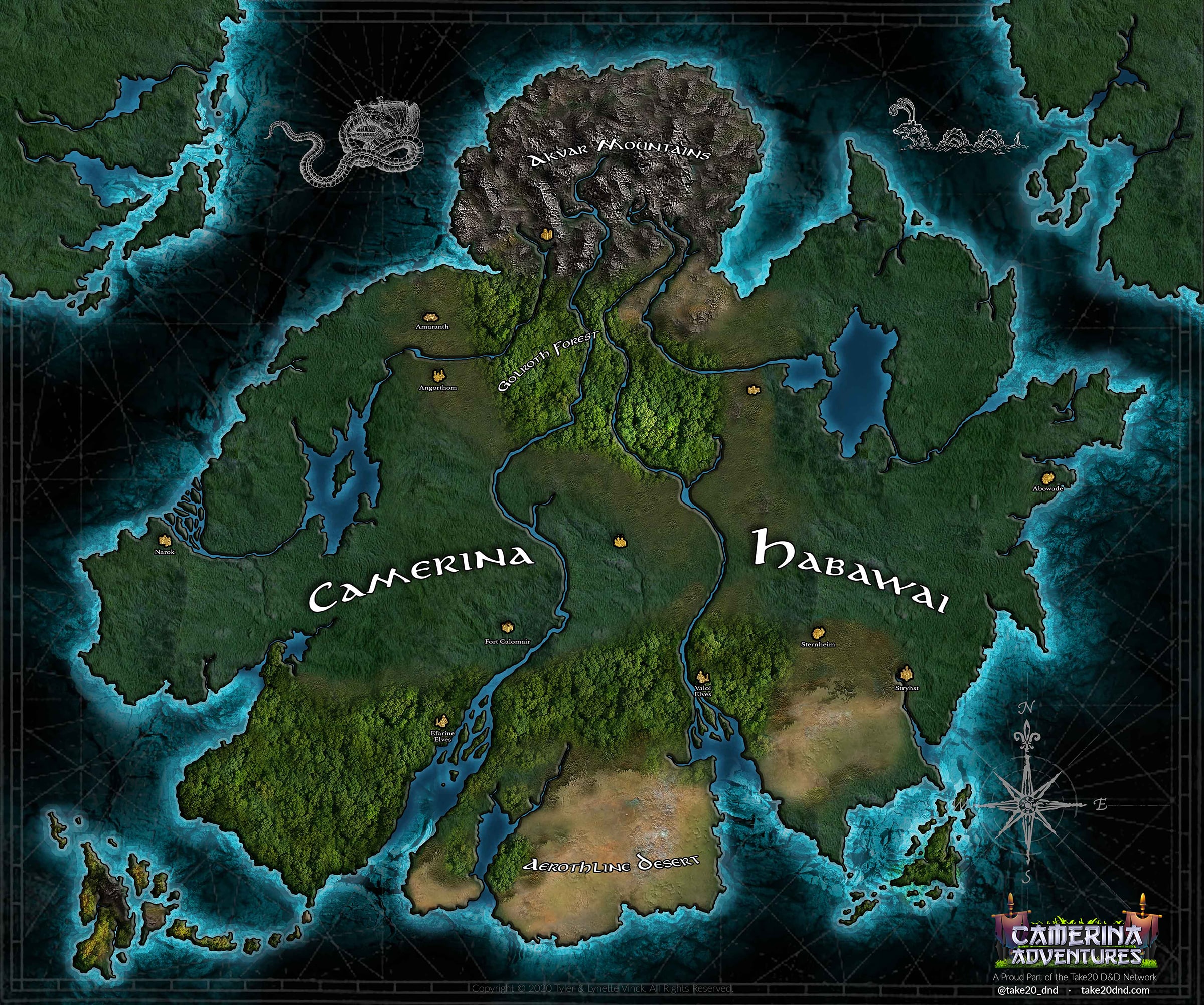 Camerina Adventures Map